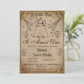 Elegant Spooky, Halloween Baby shower Kaart (Staand voorkant)