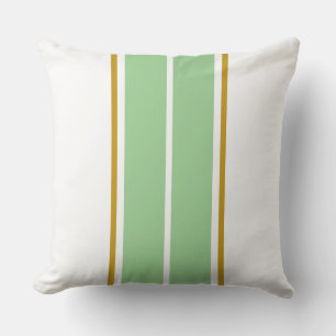 Elegant Sportief Licht Groen Wit Racing Stripes Buitenkussen