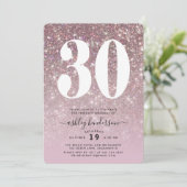 Elegant sprankelend 30e verjaardagsfeest kaart (Staand voorkant)
