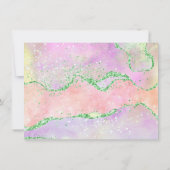 Elegant Spring Agate |  Waterverf bruiloft Kaart (Achterkant)