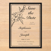 Elegant Spring Blossoms Wedding Save the Date Acryl Uitnodigingen (Voorkant)