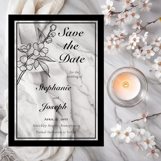 Elegant Spring Blossoms Wedding Save the Date Acryl Uitnodigingen