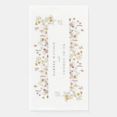 Elegant Spring Custom Text Wildflower Wedding Servet (Voorkant)