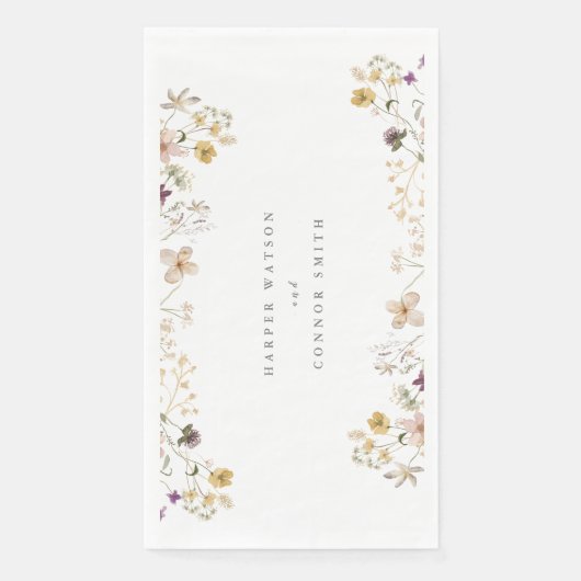 Elegant Spring Custom Text Wildflower Wedding Servet (Voorkant)