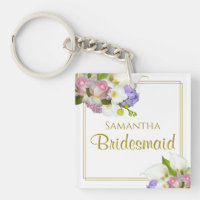 Elegant Spring Floral Bridesmaid Favor met naam