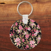 Elegant spring floral gold patroon sleutelhanger (Voorkant)