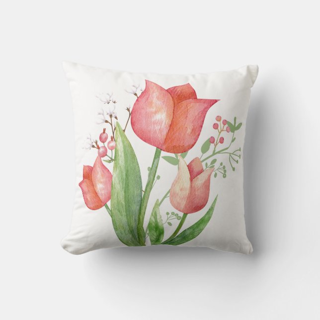 Elegant Spring Floral Kussen (Voorkant)