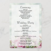 Elegant Spring Floral roze Roses & Peonies Wedding Programma (Achterkant)