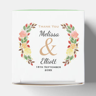 Elegant Spring Floral Waterverf Wreatborder Bedankdoosjes