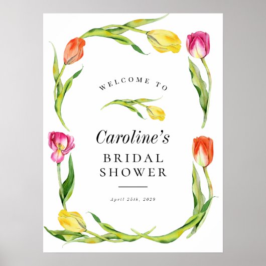Elegant Spring Flower Tulip Vrijgezellenfeest teke Poster (Voorkant)