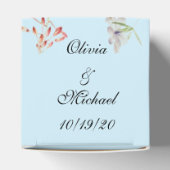 Elegant Spring Flowers Blue Wedding Favor Box Bedankdoosjes (Bovenkant)