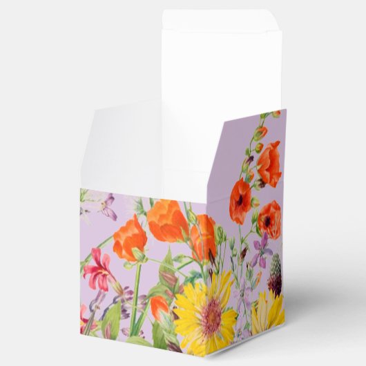 Elegant Spring Flowers Violet Wedding Favor Box Bedankdoosjes (Geopend)