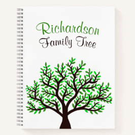 Elegant Spring Green Leafy Genealogy Family Tree Notitieboek