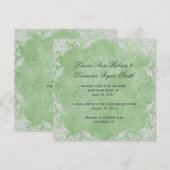 Elegant Spring Green White Floral Damask Post Wedd Kaart (Voorkant / Achterkant)