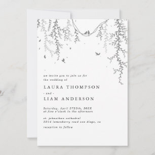 Elegant Spring greenery and bird Kaart