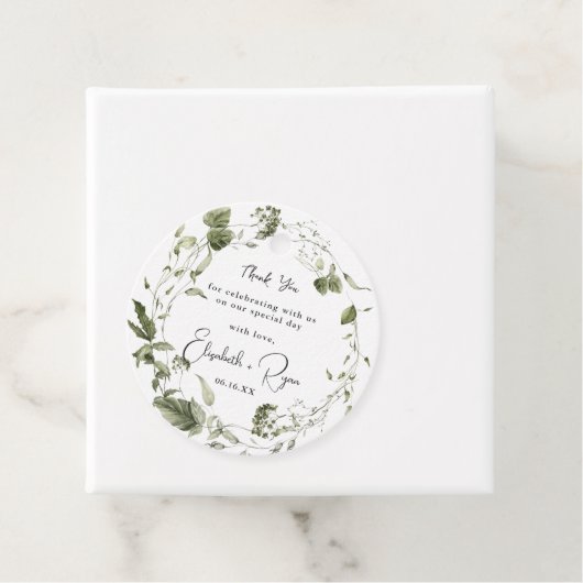 Elegant Spring Greenery | Weddenschap Hartelijk da Bedankjes Labels (In situ)