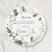 Elegant Spring Greenery | Weddenschap Hartelijk da Bedankjes Labels (Voorkant)