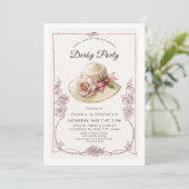 Elegant Spring Hat Garden Party Invitation (Debout devant)