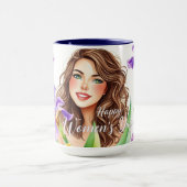 Elegant Spring Iris Floral IWD Gift Mok (Midden)