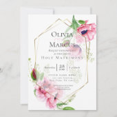 Elegant Spring Pink Poppy Floral Kaart (Voorkant)