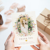 Elegant Spring Wildflower Garden Afstuderen Foto Bedankkaart