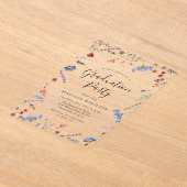 Elegant Spring Wildflower Graduparty Acryl Uitnodigingen (Laagn)