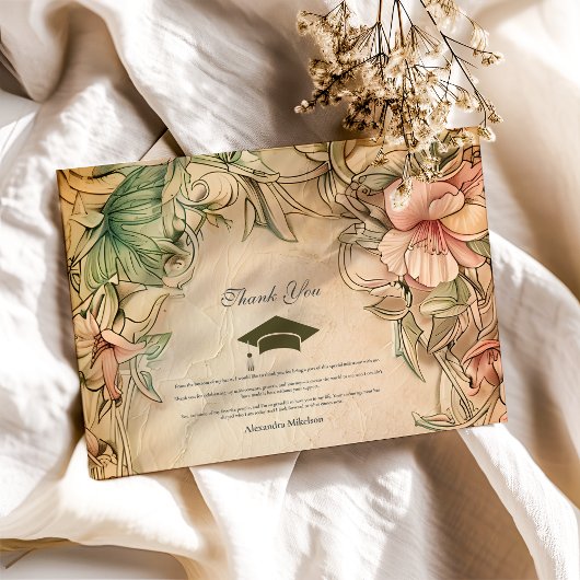 Elegant Spring Wildflower Graduparty Bedankkaart