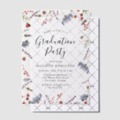 Elegant Spring Wildflower Graduparty Vellum Uitnodigingen (Offset (Uitnodiging))