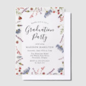 Elegant Spring Wildflower Graduparty Vellum Uitnodigingen (Offset)