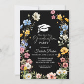 Elegant Spring Wildflower Meadow Garden Afstuderen Kaart (Voorkant)