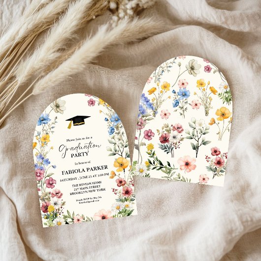 Elegant Spring Wildflower Meadow Garden Afstuderen Kaart