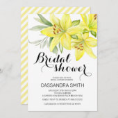 Elegant Spring Yellow Lily Floral Vrijgezellenfees Kaart (Voorkant / Achterkant)