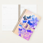 elegant sprookje butterfly paarse monogram planner (Display)