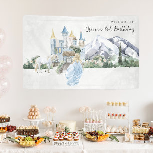 Elegant Sprookje Prinses Verjaardags Welkom Spandoek