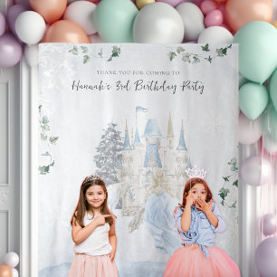 Elegant sprookje Winter Prinses Verjaardag Wandkleed