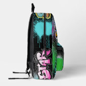 Elegant spuitschilderij Kleurrijke graffiti Zwart Bedrukte Rugzak (Links)