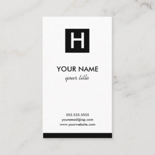 Elegant Square Monogram Visitekaartjes