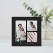 Elegant Square Multi Photo Save The Date (Staand voorkant)