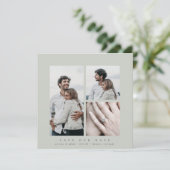 Elegant Square Multi Photo Save The Date (Staand voorkant)
