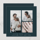 Elegant Square Multi Photo Save The Date (Voorkant / Achterkant)