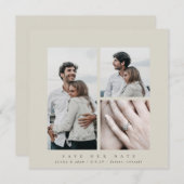 Elegant Square Multi Photo Save The Date (Voorkant / Achterkant)