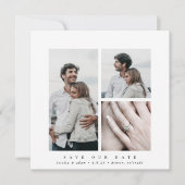 Elegant Square Multi Photo Save The Date (Voorkant)