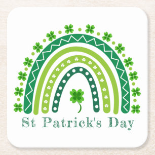 Elegant St. Patrick's Day Feest Vierkante Kartonnen Onderzetter
