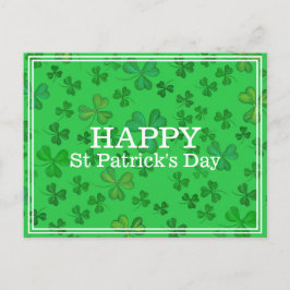 Elegant St. Patrick's Day Klaverpatroon - Groen Briefkaart