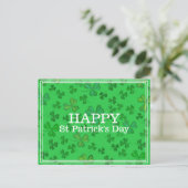 Elegant St Patrick's Day Shamrock Pattern - Green Briefkaart (Staand voorkant)