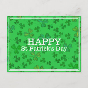 Elegant St Patrick's Day Shamrock Pattern - Green Briefkaart