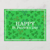 Elegant St Patrick's Day Shamrock Pattern - Green Briefkaart (Voorkant)