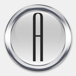 Elegant staal ronde Initialen Stickers