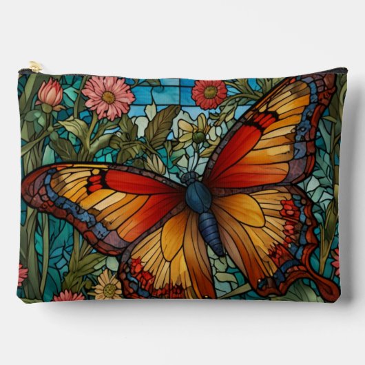 Elegant stain glass butterfly garden etui (Voorkant)