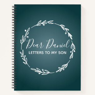 Elegant stalen blauwe letters naar mijn zoon ontwe notitieboek